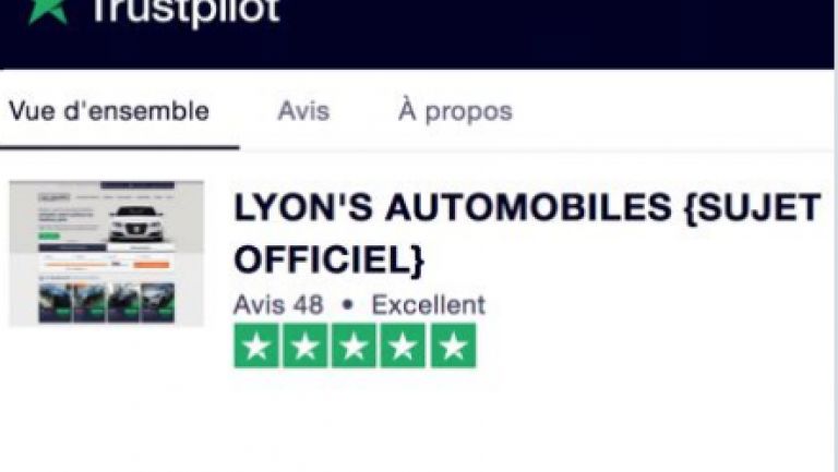 AVIS LYON'S AUTOMOBILES SUR TRUSTPILOT - LEADER MONDIAL DE L'AVIS CERTIFIE/VERIFIE